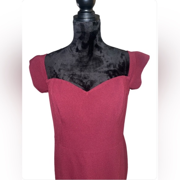 Dress the Population Burgundy Wine Off the shoulder Midi Dress- XXL - Picture 5 of 10